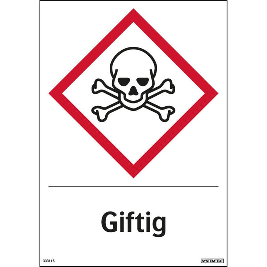 Dekal Systemtext "Giftig"