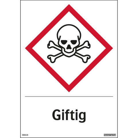 Dekal Systemtext "Giftig"