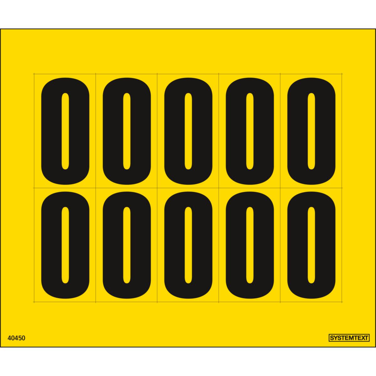 Dekal Systemtext Tallmerking nummer "0" 10 stk/ark