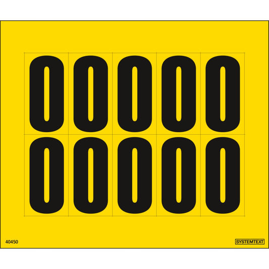 Dekal Systemtext Tallmerking nummer "0" 10 stk/ark