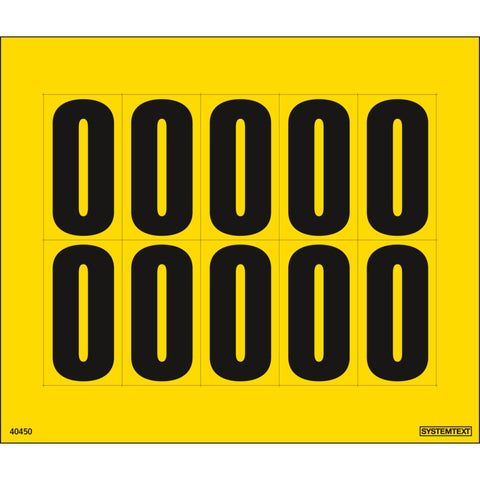 Dekal Systemtext Tallmerking nummer "0" 10 stk/ark