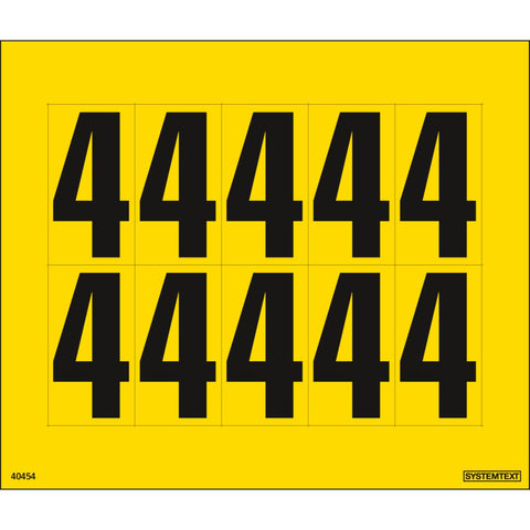 Dekal Systemtext Tallmerking nummer "4" 10 stk/ark