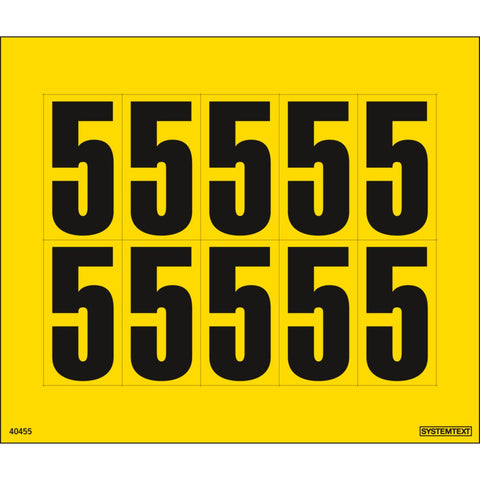 Dekal Systemtext Tallmerking nummer "5" 10 stk/ark