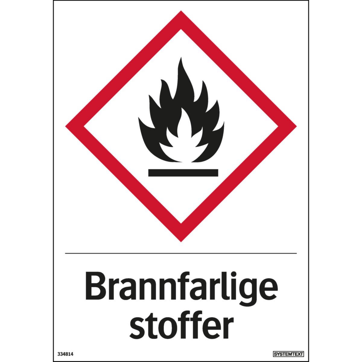 Dekal Systemtext "Brannfarlige stoffer"