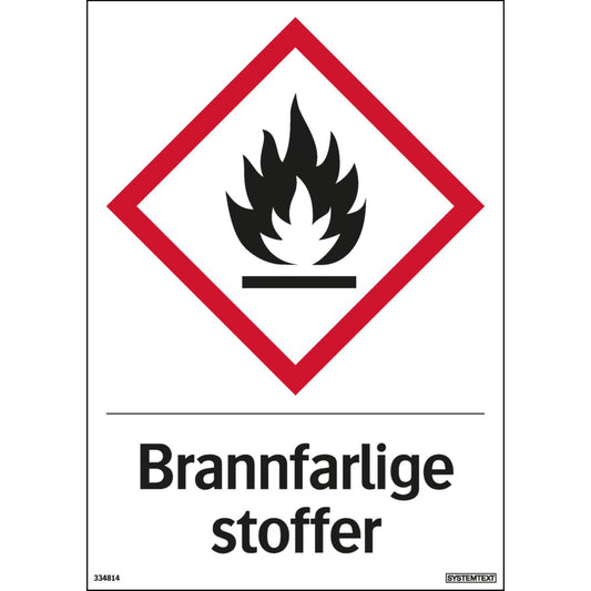 Dekal Systemtext "Brannfarlige stoffer"