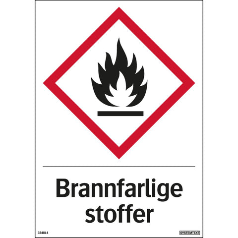 Dekal Systemtext "Brannfarlige stoffer"