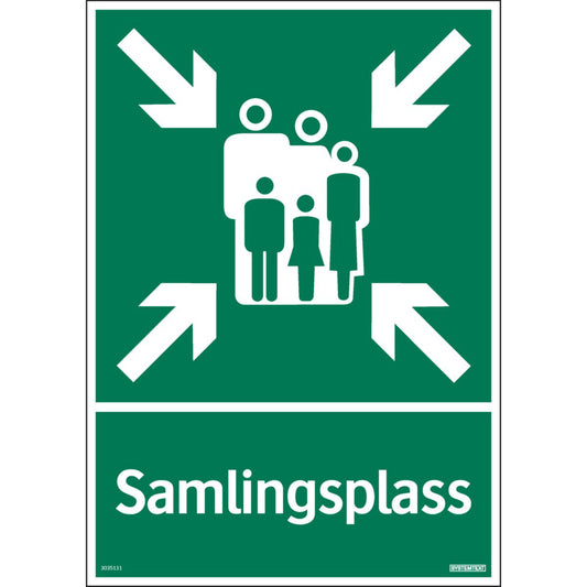 Skilt Systemtext "Samlingsplass"