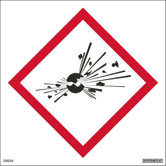 Skilt Systemtext Faresymbol - Eksplosjonsfarlig