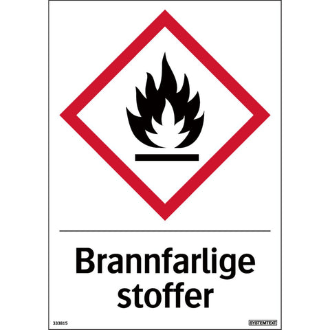 Dekal Systemtext "Brannfarlige stoffer"