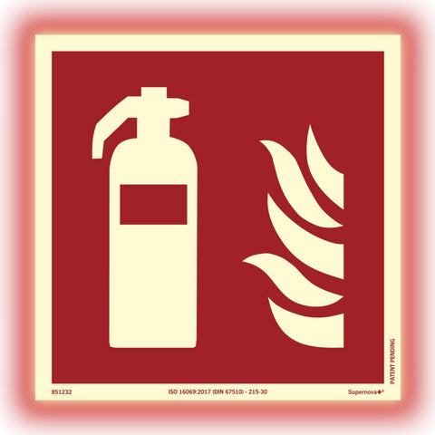 Skilt Systemtext Supernova+® Brannslukker dobbeltsidig
