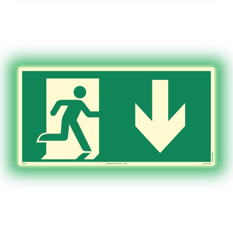 Skilt Systemtext Supernova+® Nødutgang ned