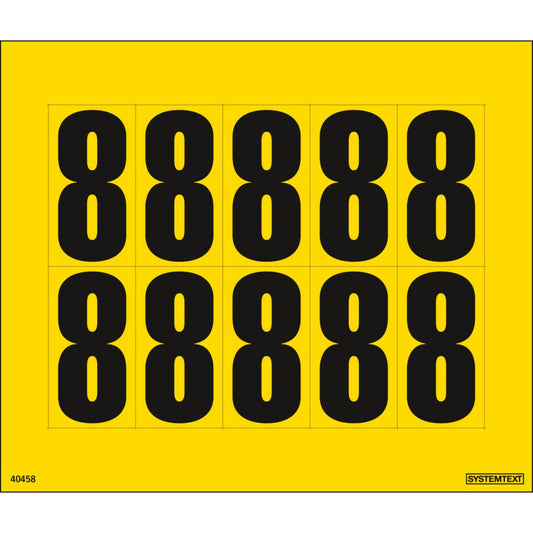 Dekal Systemtext Tallmerking nummer "8" 10 stk/ark