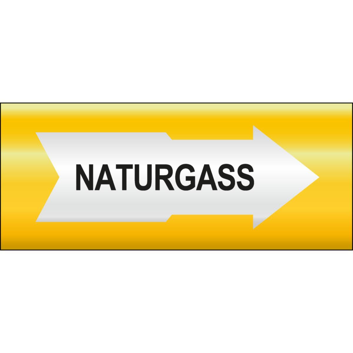 Rørmerking Systemtext "Naturgass" Pil