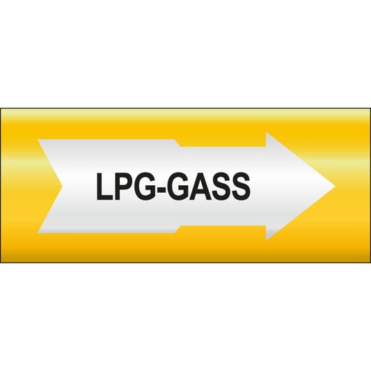 Rørmerking Systemtext "LPG-gass" Pil
