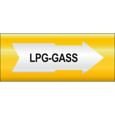 Rørmerking Systemtext "LPG-gass" Pil