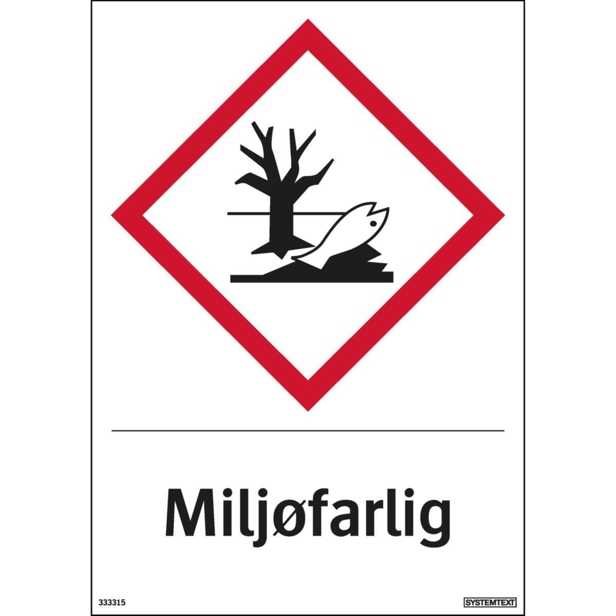 Dekal Systemtext "Miljøfarlig"