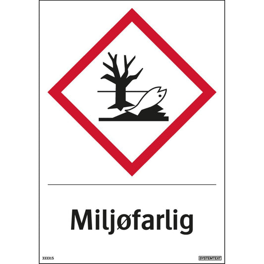 Dekal Systemtext "Miljøfarlig"