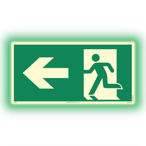 Skilt Systemtext Supernova+® Nødutgang til venstre