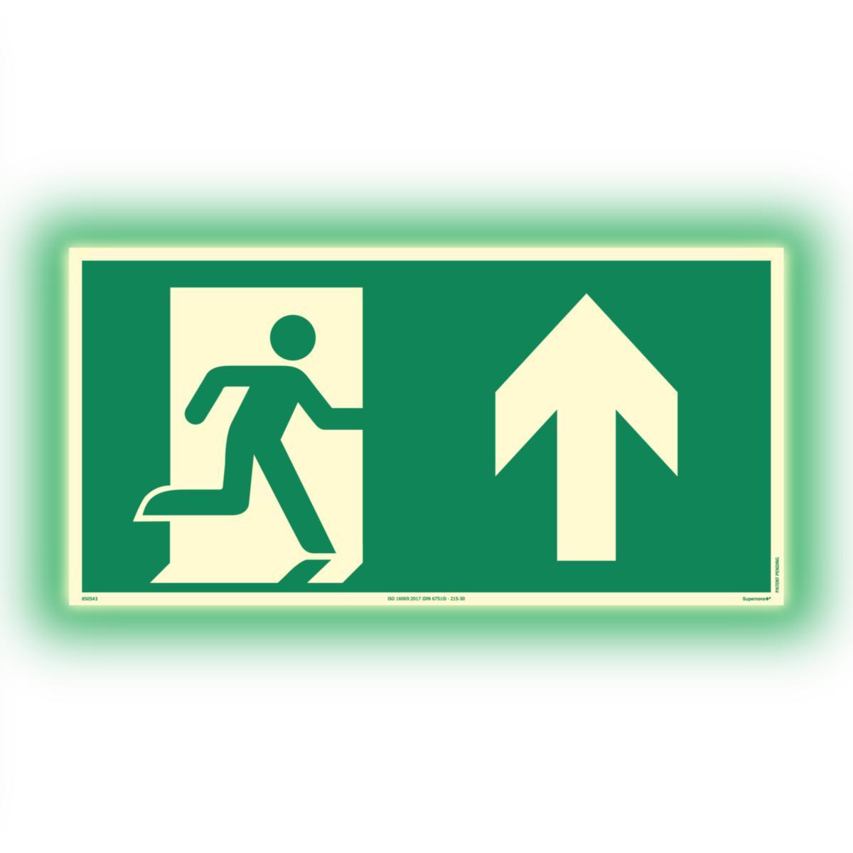 Skilt Systemtext Supernova+® Nødutgang rett frem