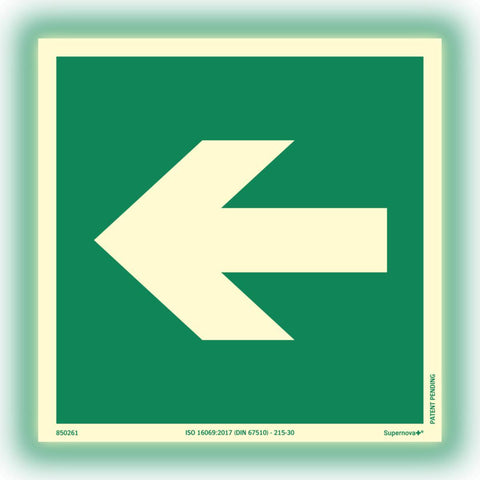 Skilt Systemtext Supernova+® Nød retningspil venstre