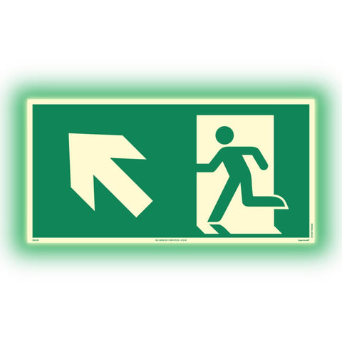 Skilt Systemtext Supernova+® Nødutgang opp til venstre