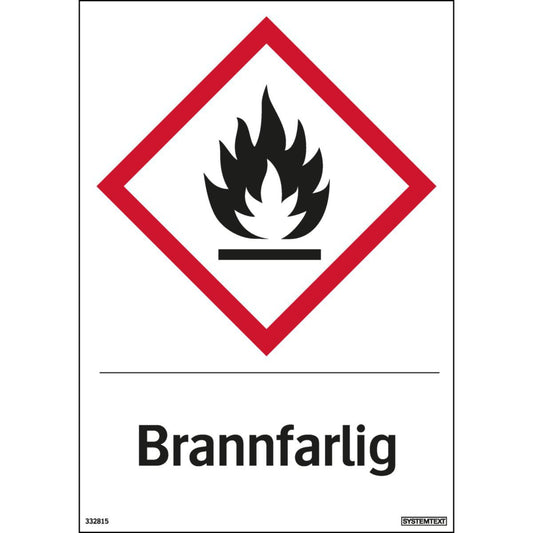 Dekal Systemtext "Brannfarlig"