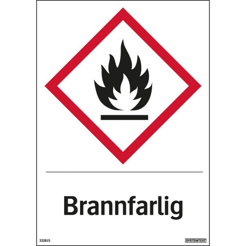 Dekal Systemtext "Brannfarlig"