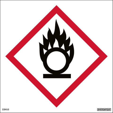 Skilt Systemtext Faresymbol - Oksiderende