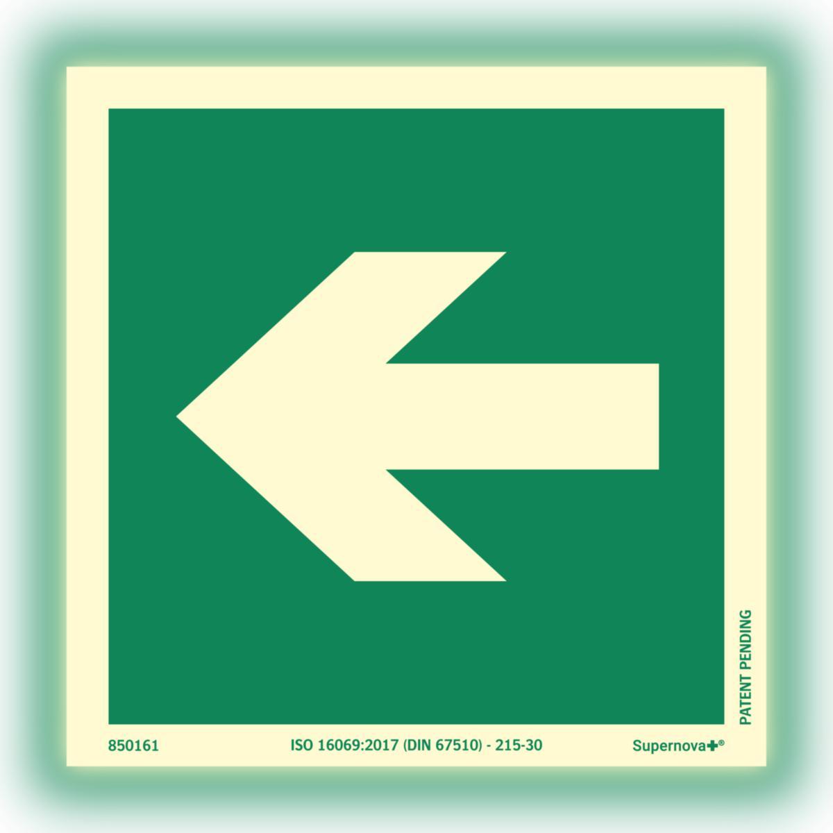 Skilt Systemtext Supernova+® Nød retningspil venstre