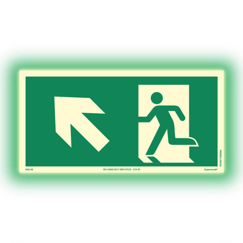 Skilt Systemtext Supernova+® Nødutgang opp til venstre