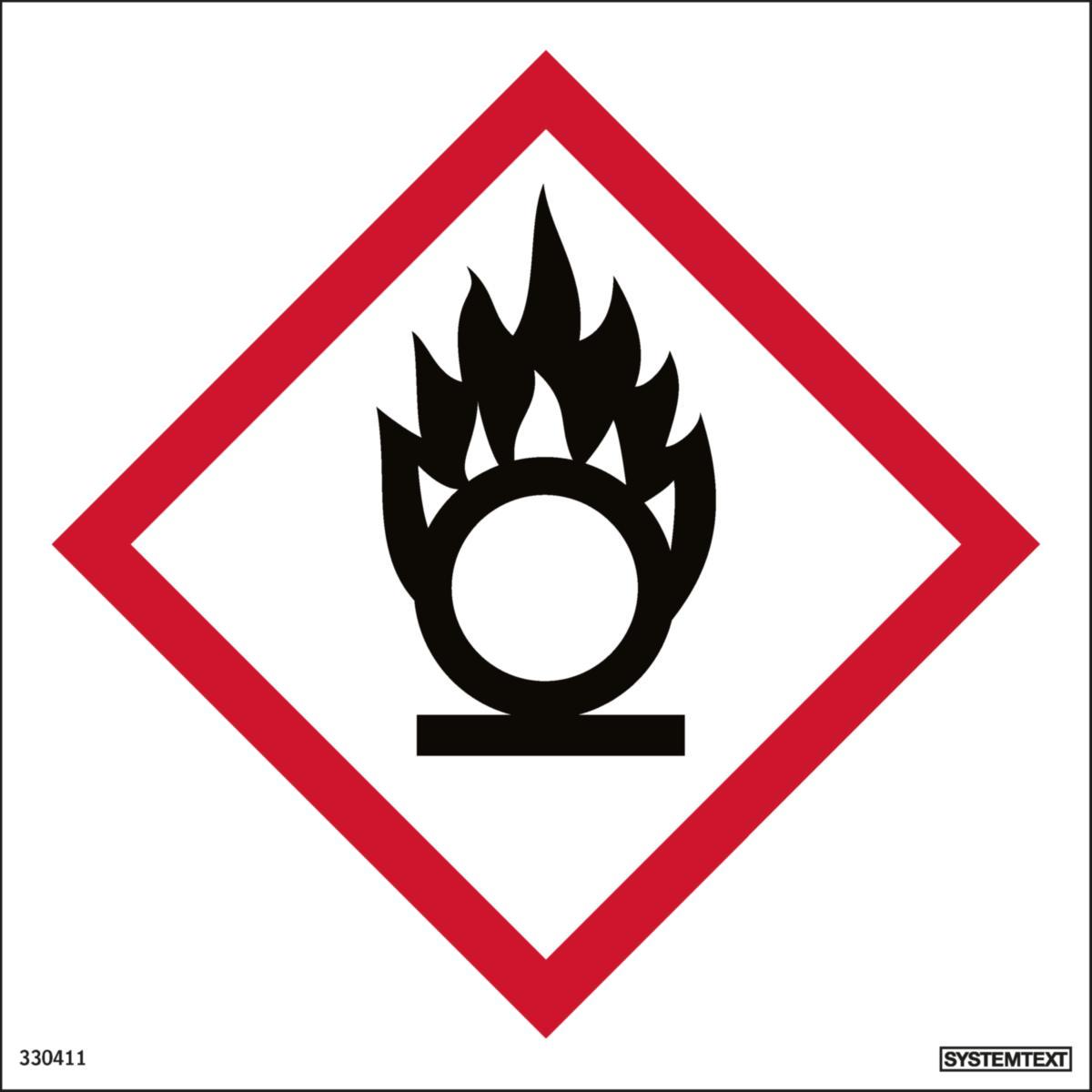 Skilt Systemtext Faresymbol - Oksiderende