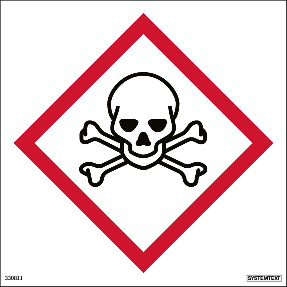 Skilt Systemtext Faresymbol - Akutt giftig