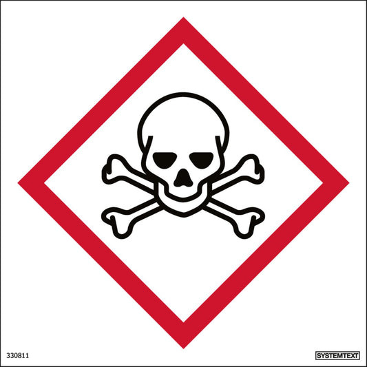Skilt Systemtext Faresymbol - Akutt giftig