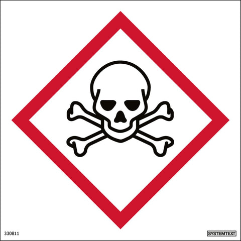 Skilt Systemtext Faresymbol - Akutt giftig