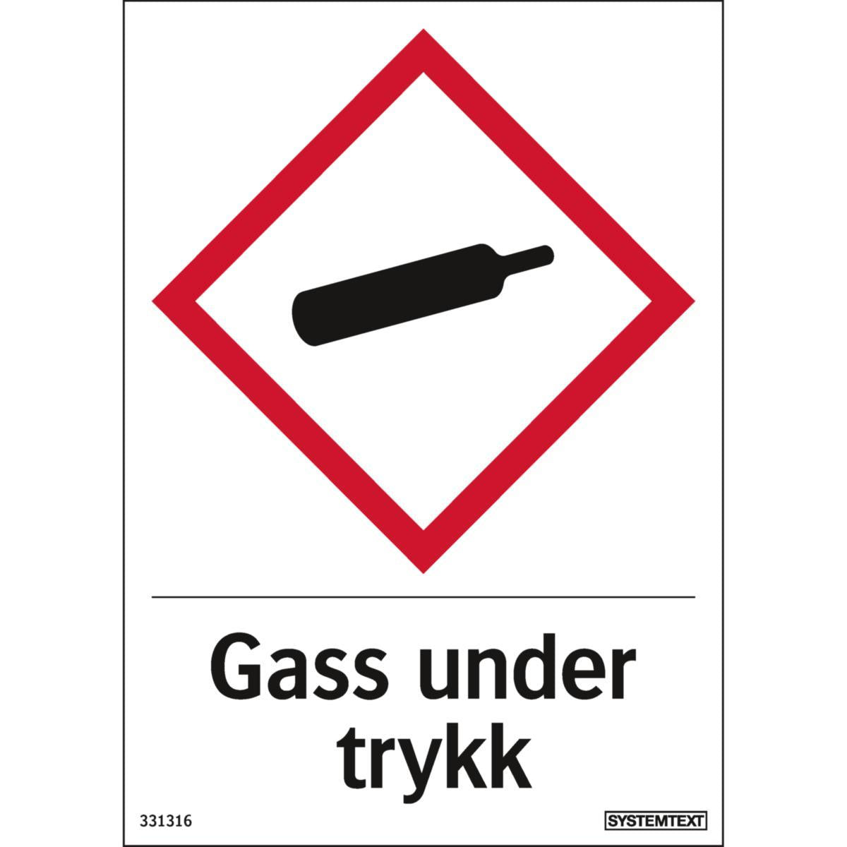 Dekal Systemtext "Gass under trykk"