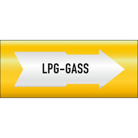 Rørmerking Systemtext "LPG-gass" Pil