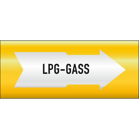 Rørmerking Systemtext "LPG-gass" Pil