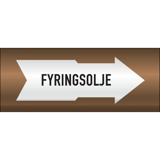 Rørmerking Systemtext "Fyringsolje" Pil