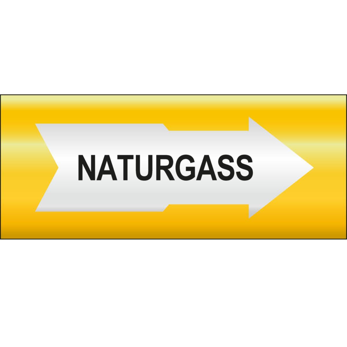Rørmerking Systemtext "Naturgass" Pil