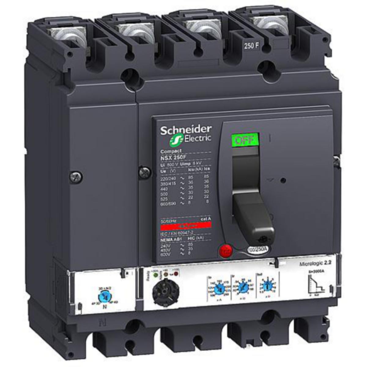 Effektbryter Schneider NSX250N M.logic 2,2 250A - 690