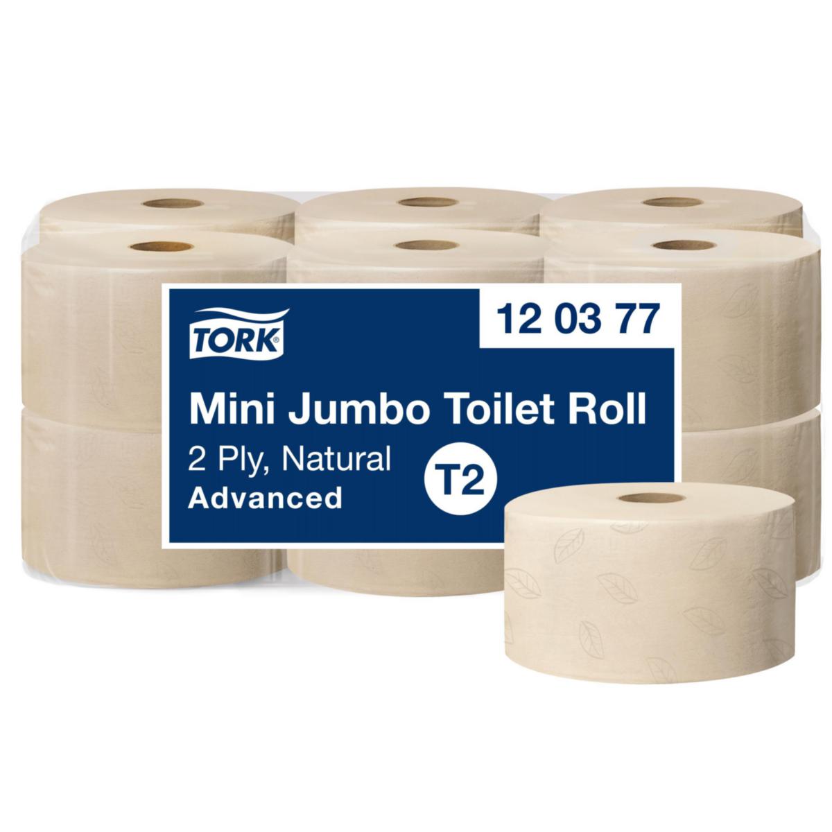 Toalettpapir Mini Jumbo Tork Advanced Natural