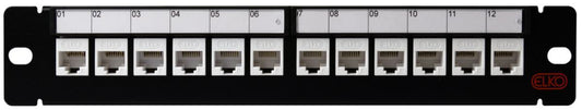 Patchpanel Elko 10" PP 12 Port STP C6 TooLess