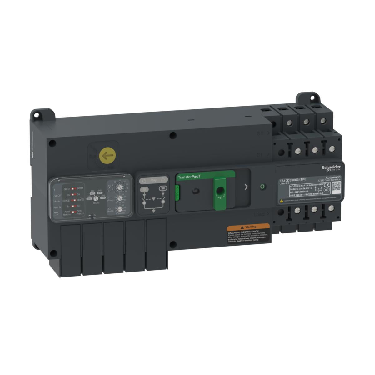 Omkoblerenhet Automatisk TransferPacT med Dreiehjul 100A Ramme - Schneider Electric
