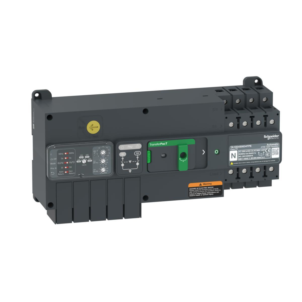 Omkoblerenhet Automatisk TransferPacT med Dreiehjul 100A Ramme - Schneider Electric
