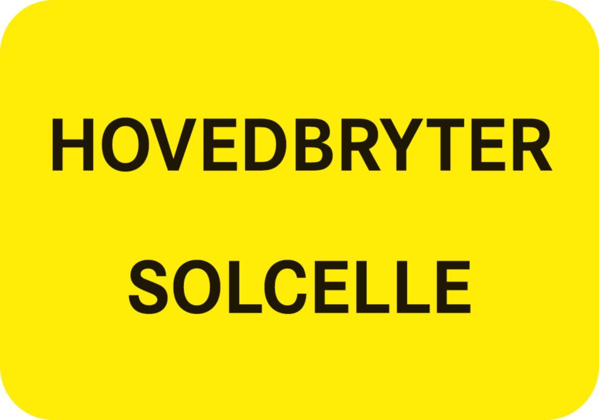 Merkeskilt til solcelleanlegg