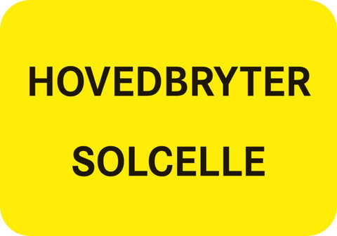 Merkeskilt til solcelleanlegg