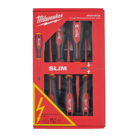Skrutrekkersett Milwaukee TRI-LOBE 1000V PH 7 del