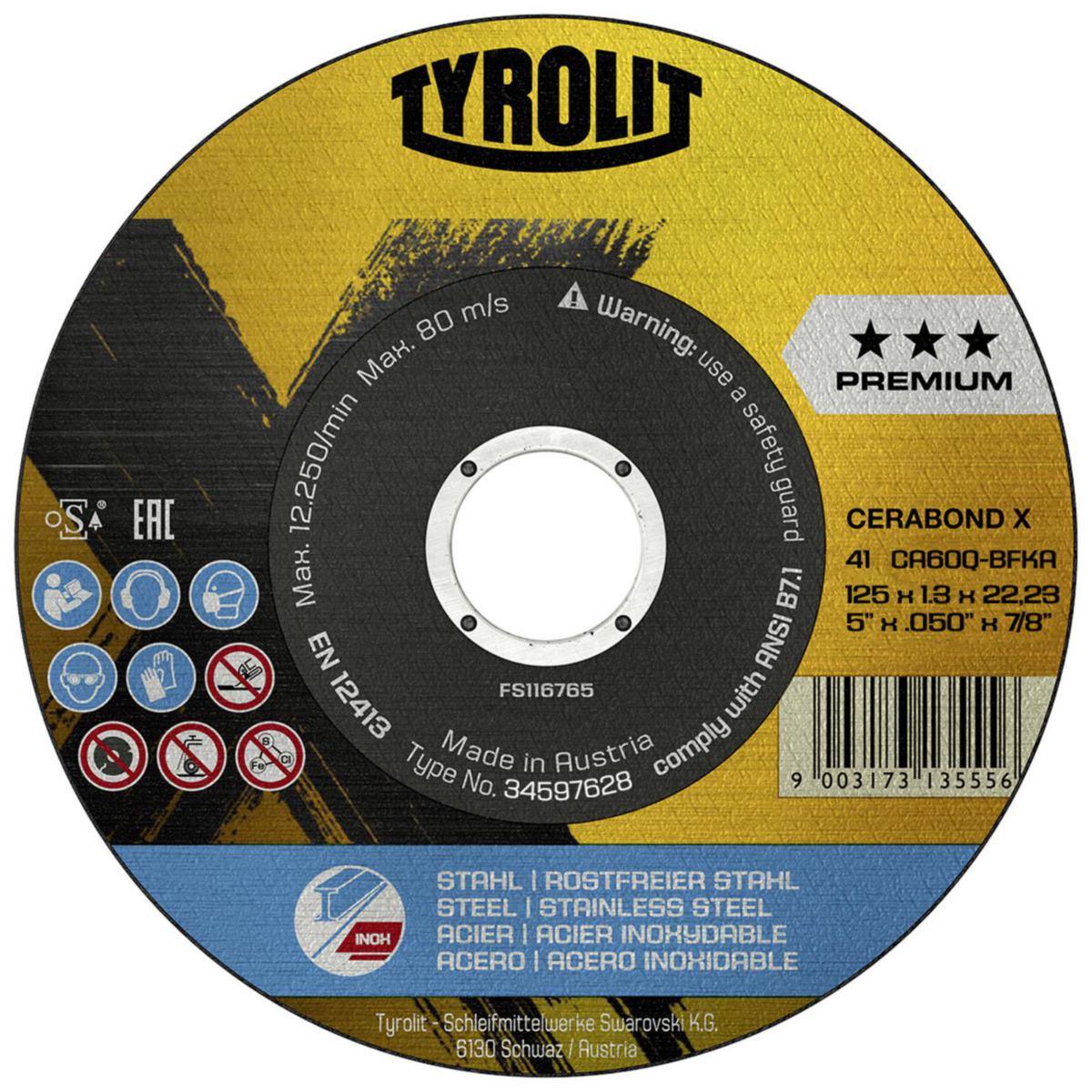 Kappeskive Tyrolit Premium*** Cerabond X