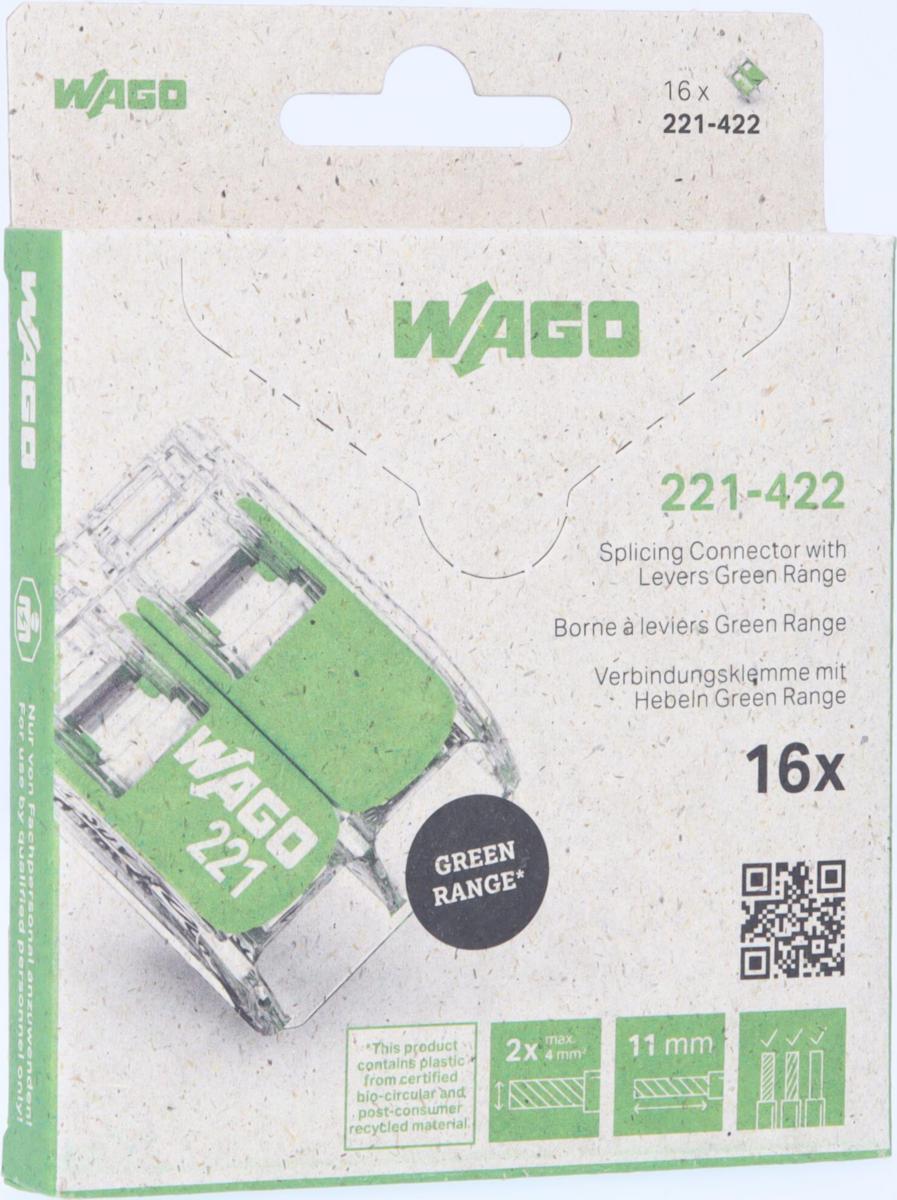 Koblingsklemme Wago Grønn Blister - 32