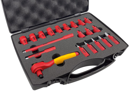 Pipenøkkelsett Ironside 1/4" 1000V, 20 deler